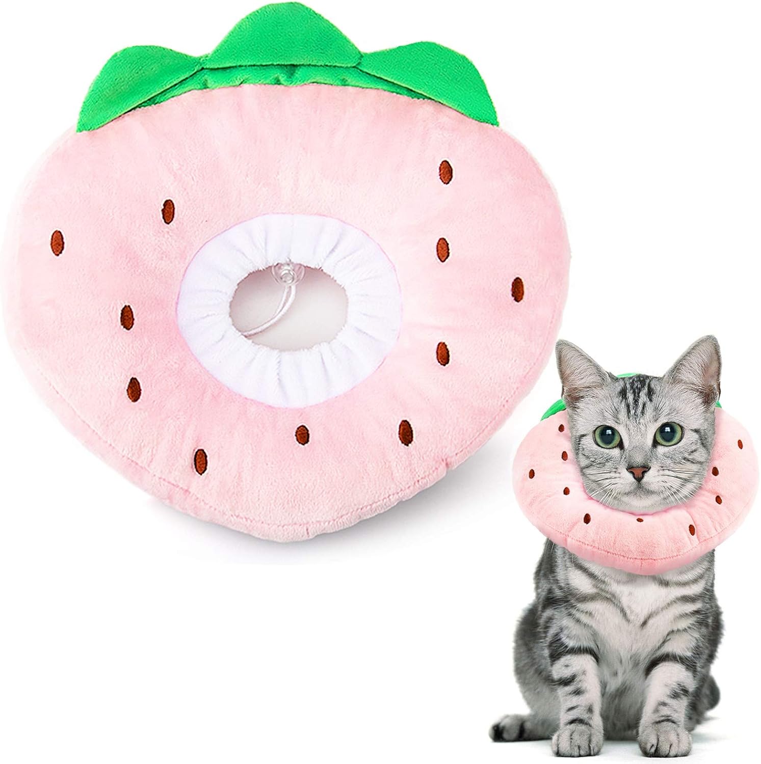 Adjustable Soft Cotton Cat Recovery Collar – Comfortable Donut Cone